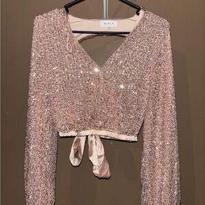 Sequin light pink top